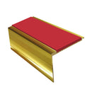 Heavy Duty Square Aluminium Stair Nosing with Single Insert, 2.75m Length, 50mm Riser, Anti-Slip for Medium Carpets & Smooth Flooring