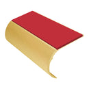 Bullnose aluminum stair nosing with 37mm riser and slip-resistant PVC inserts for vinyl flooring