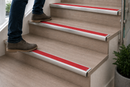 Anti-slip bullnose stair nosing with red insert