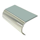 Bullnose aluminium stair nosing with slip-resistant PVC insert, 37mm profile for vinyl and carpet floors
