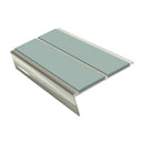 Heavy Duty Rake Back Aluminium Stair Nosing 3.22m Double Channel Profile Slip-Resistant Inserts Ideal for Carpets & Smooth Flooring