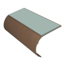 Bullnose aluminum stair nosing with slip-resistant PVC insert, 37mm riser profile for vinyl flooring