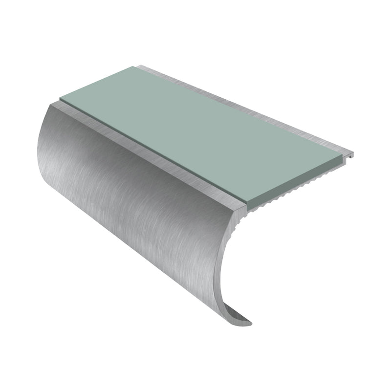 Heavy Duty Bullnose Aluminium Stair Nosing 2.75m, Single Insert, 57mm Riser, Slip-Resistant, Durable for High-Traffic Areas, Ideal for Home & Business