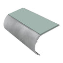 Bullnose aluminium stair nosing with PVC insert showing 37mm profile and slip-resistant surface design