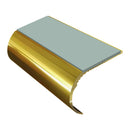 Bullnose aluminum stair nosing with slip-resistant PVC insert, 37mm riser profile for vinyl flooring
