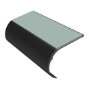 Bullnose aluminium stair nosing with slip-resistant PVC insert, 37mm riser height, 3.22m length single channel
