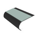 Bullnose Single Channel Aluminium Stair Nosing with Ramp Back Slip-Resistant PVC Inserts 70mm Tread 2.75m Length Compatible with Vinyl & Wood