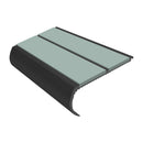 Anti slip bullnose stair nosing in sage green with black trim, 2.44m heavy duty aluminum construction