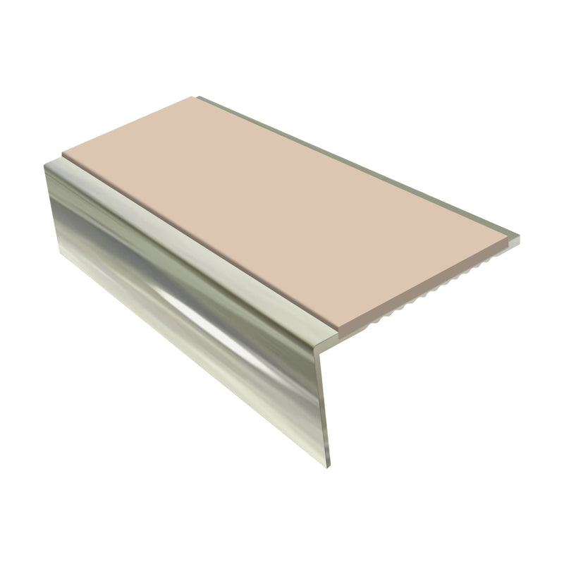 Square Aluminium Stair Nosing 3.22m, 25mm Riser Slip-Resistant Profile for Vinyl & Carpets Stylish Safety for Home Stairs