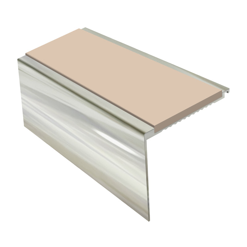 Square Aluminium Stair Nosing 3.22m, 62mm Tread Slip-Resistant, Durable Profile for Medium Carpets & Heavy-Duty Flooring Custom Finishes Available