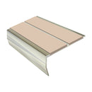 Heavy Duty Chevron Aluminium Stair Nosing 2.44m, Double Insert, 40mm Riser, Slip-Resistant, Durable for High-Traffic Areas, Ideal for Home & Business