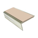 Heavy Duty Rake Back Aluminium Stair Nosing 2.44m Single Insert, Slip-Resistant, 62mm Tread, Ideal for Carpets & Smooth Flooring