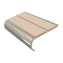 Anti slip bullnose stair nosing with aluminium profile and beige PVC insert strips for safety