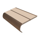 Anti slip bullnose stair nosing in sahara dark bronze finish with aluminum construction and PVC inserts