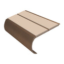 Bullnose aluminium anti slip stair nosing in sahara dark bronze finish with double insert strips