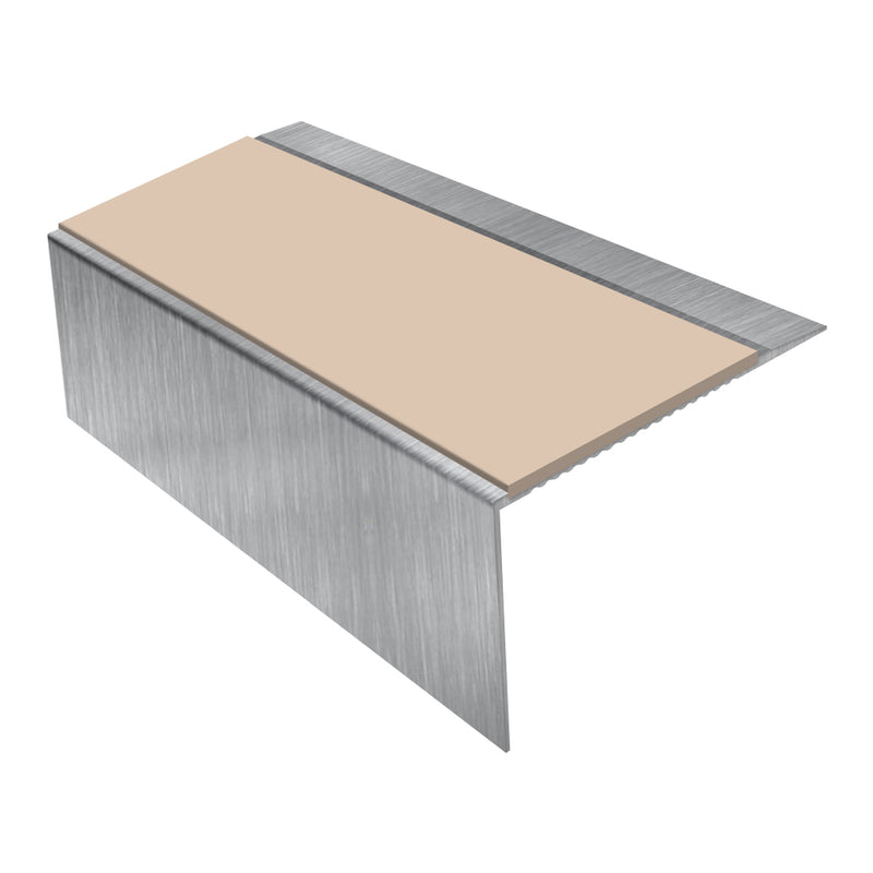 Square Ramp Back Aluminium Stair Nosing Single Channel | Length 2.44m x Tread 70mm