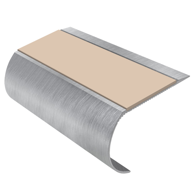 Bullnose Aluminium Stair Nosing 3.22m Large Tread 70mm Slip-Resistant Single Channel for Vinyl, Wood & LVT Durable & Stylish Stair Protection