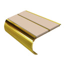 Gold aluminium bullnose stair nosing with anti-slip inserts for commercial and residential steps