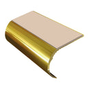 Bullnose aluminum stair nosing with slip-resistant PVC insert, 37mm riser height for vinyl flooring
