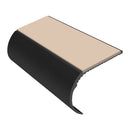 Bullnose aluminium stair nosing with slip-resistant PVC insert, 37mm riser height, 3.22m length