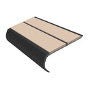 Anti slip bullnose stair nosing in sahara and satin black finish with aluminum construction