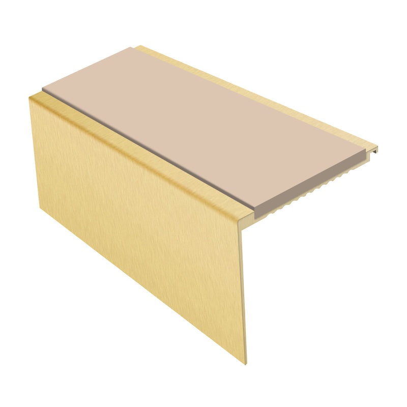 Square Aluminium Stair Nosing 2.75m, Tread 62mm Slip-Resistant Profile for Medium Carpets & Heavy-Duty Flooring Durable & DDA Compliant