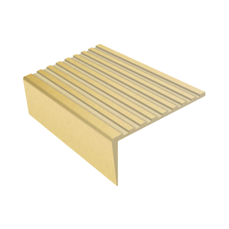 Castellated Square Aluminium Stair Nosing 3mm Gauge - Durable, Slip-Resistant Edge Protector for Vinyl, Lino & Carpets - 71mm Tread, 32mm Riser