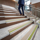 Aluminium anti-slip stair nosing 60mm x 32mm with beige insert for carpet tile steps