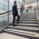 Aluminium anti-slip stair nosing 60mm x 32mm in black for carpet tile stairs