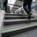 Screw fit aluminium stair nosing 60mm x 32mm with midnight grey anti-slip insert