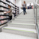 Screw fit aluminium stair nosing 60mm x 32mm with white anti-slip insert