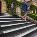 Dolphin grey insert on 63x32mm aluminium stair nosing for indoor and outdoor use
