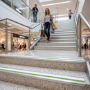 White insert option on 71x55mm indoor outdoor aluminium stair nosing