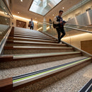Screw-fit aluminium anti-slip stair nosing 91x32mm with black insert for indoor and outdoor steps