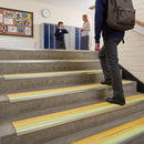 Yellow high-visibility insert on 91x32mm aluminium stair nosing