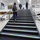 Cobalt blue anti-slip insert on 71x55mm aluminium stair nosing