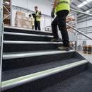 Ice grey insert variant of 71x55mm screw-fit aluminium stair nosing