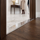 Bright silver finish on 38mm aluminium cover strip threshold