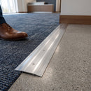 Screw-fit aluminium cover strip 60mm wide for floor transitions