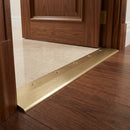 Brushed brass finish on 38mm ramp threshold strip for floor transitions
