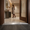 Designer satin finish on 38mm aluminium ramp threshold strip