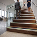 Screw-fit anti-slip aluminium stair nosing 70x40mm with black insert for indoor and outdoor use
