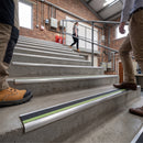 Screw-fit heavy duty aluminium anti-slip stair nosing 70x40mm for carpet and laminate stairs