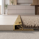 Polished brass 13mm square edge naplock for carpet to tile transitions