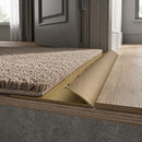 15mm solid brass threshold strip profile with screw fixings for carpet to LVT transitions