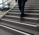 Heavy duty bullnose carpet stair nosing in silver aluminium