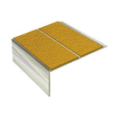 Square Double Channel Aluminium Stair Nosing with Ramp Back MorGrip & Exterior Inserts Durable Slip-Resistant Profile 2.44m, 2.75m, 3.22m