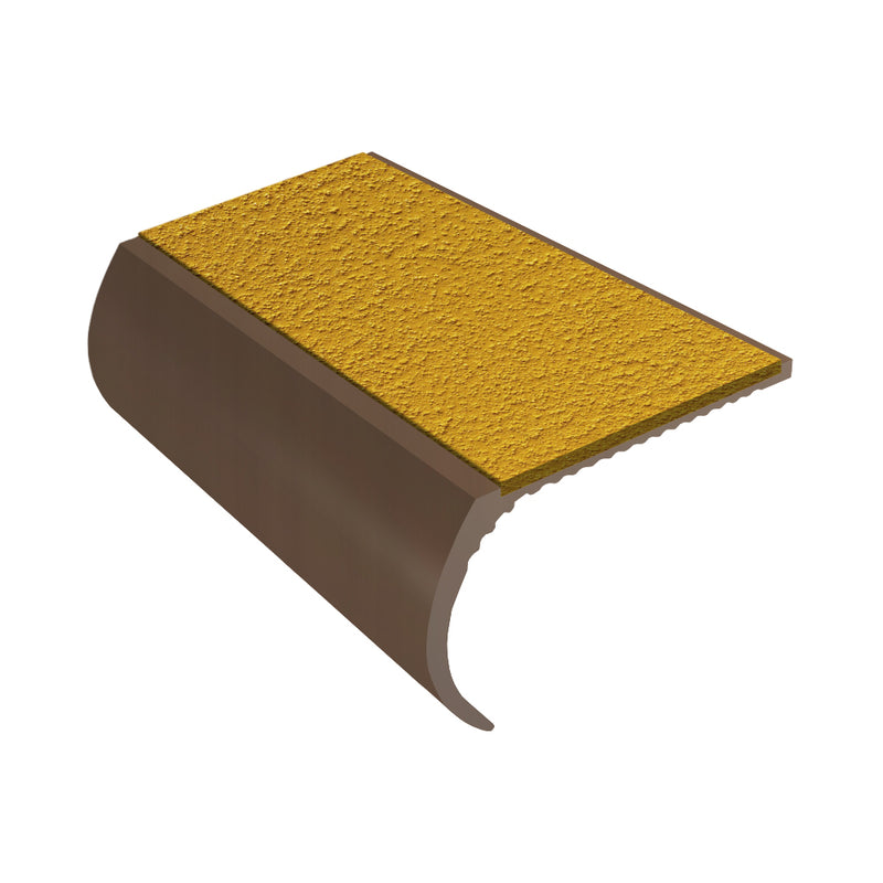 Bullnose Aluminium Stair Nosing with Slip-Resistant PVC Inserts 55mm Tread Ideal for Vinyl & Carpet 2.44m to 3.22m Lengths Indoor & Outdoor Use