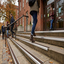 Aluminium stair nosing profile 57x55mm DDA compliant design for indoor and outdoor step safety