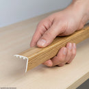 uPVC wood effect stair nosing profiles shown in a range of colours